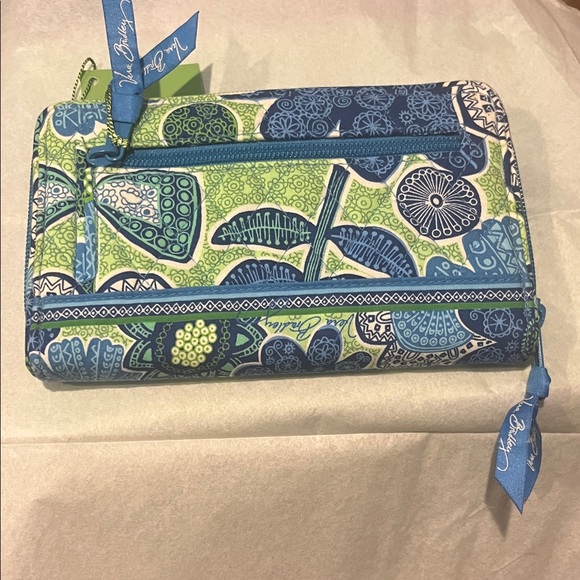 Vera Bradley Blue and Green Patterned Wallet - Picture 2 of 5